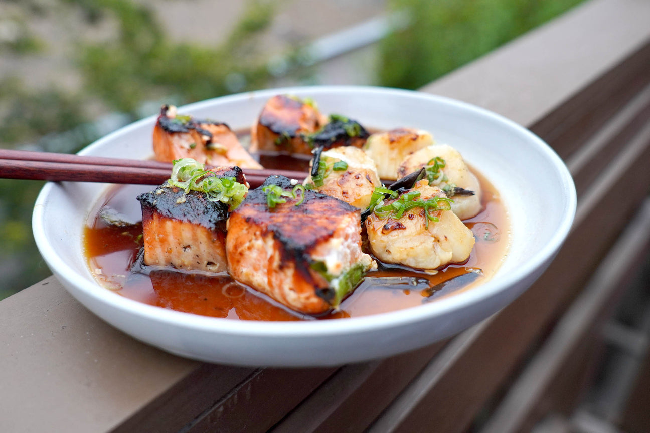 Binchotan King Salmon Yakitori Skewers