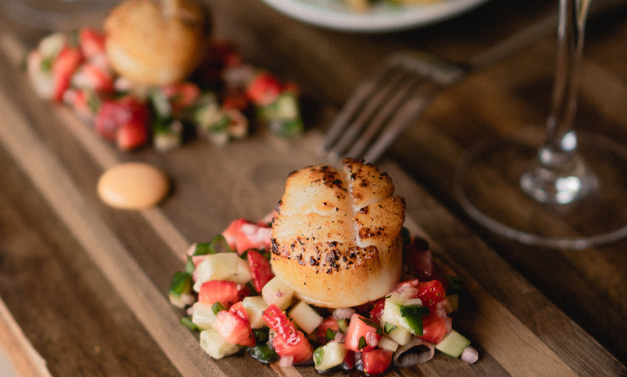 Grilled Hokkaido Japanese Scallops with Vegetables