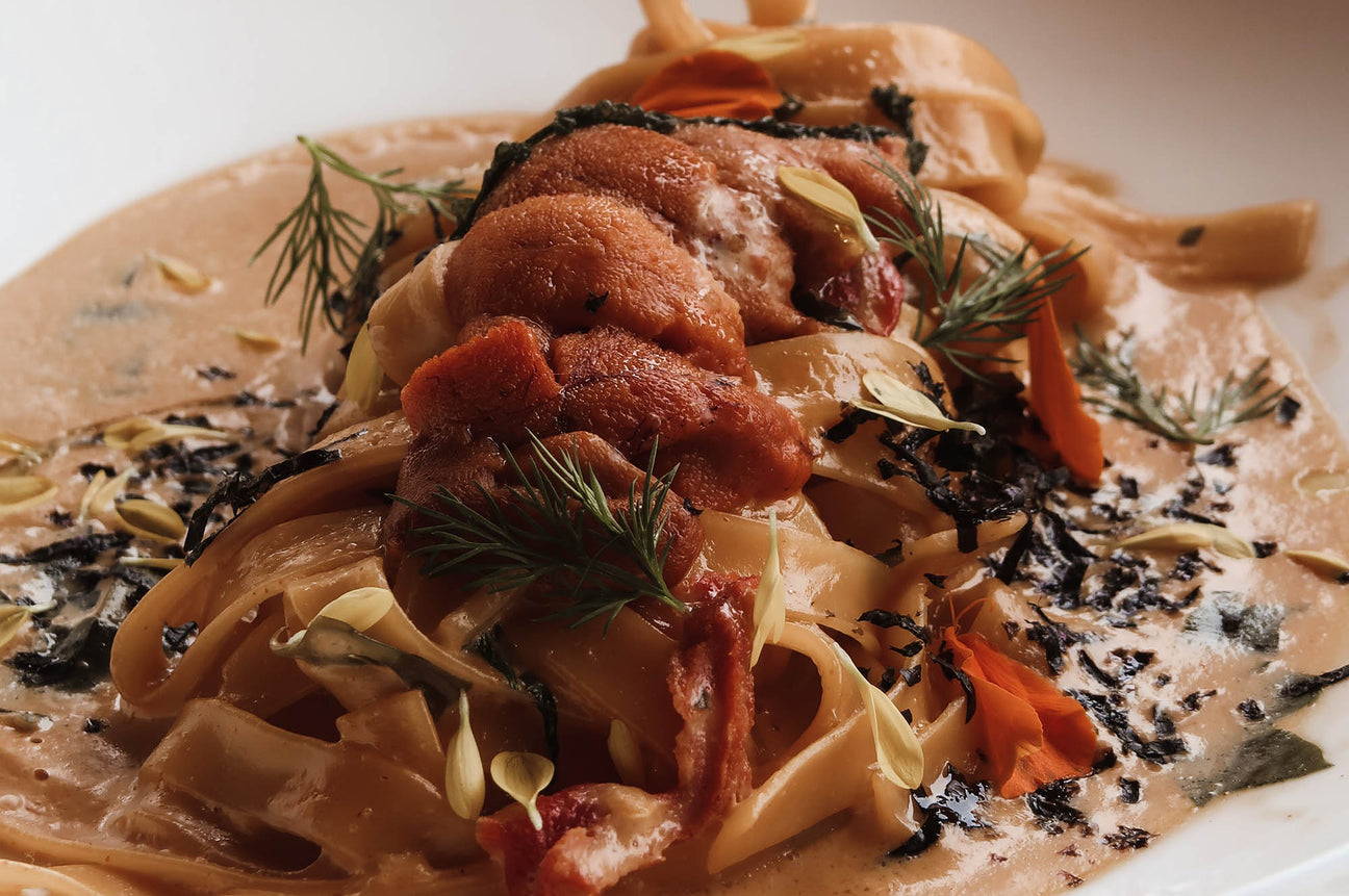 Creamy Fettuccine with Sea Urchin (Uni) Recipe - A Delicacy for Seafood Lovers