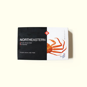 Snow Crab Leg Meat - photo of box packaging - Northeastern Arctic Snow Crab of Norway - order fresh seafood online buy shellfish home delivery riviera seafood club