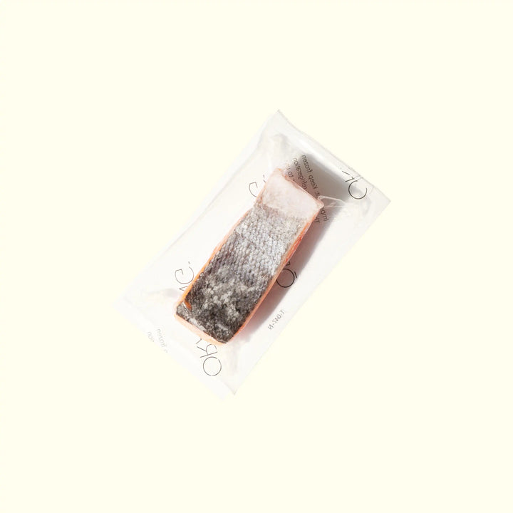 Ōra King Salmon (Filet) from New Zealand - overhead photo in package with skin side up - order fresh seafood online buy sushi sashimi grade fish home delivery riviera seafood club